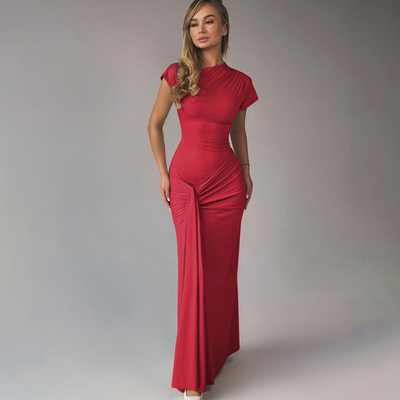 MIRIAM™ – Elegant Wrap Ruched Bodycon Formal Dress