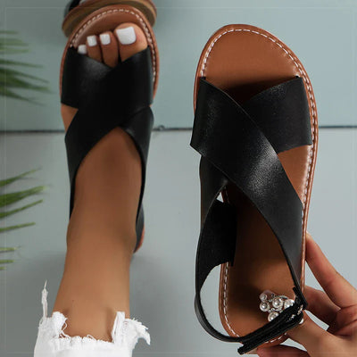 TANYA™ – Sleek Criss-Cross Flat Sandals